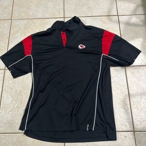 Reebok Black and Red NFL Kansas City Chiefs Men's Dri Fit Short-Sleeve Polo